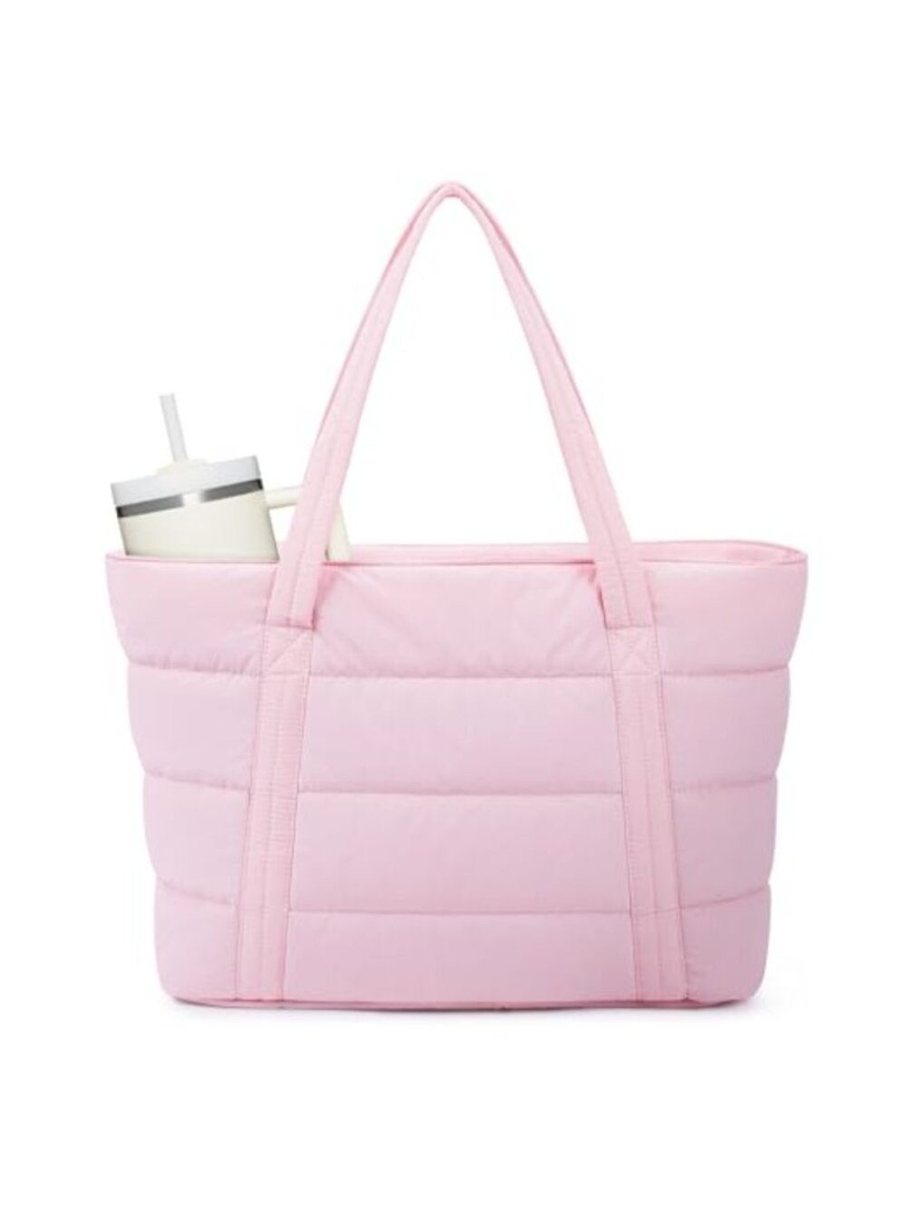 Lightweight Puffer Tote Bag Nylon Laptop Work Travel Gym Beach